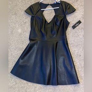 Lulus skater faux leather mini dress size medium
